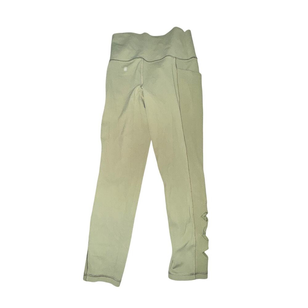 Athleta Salutation Stash Pocket II Cutout 7/8 Leggings Women's Size S Green